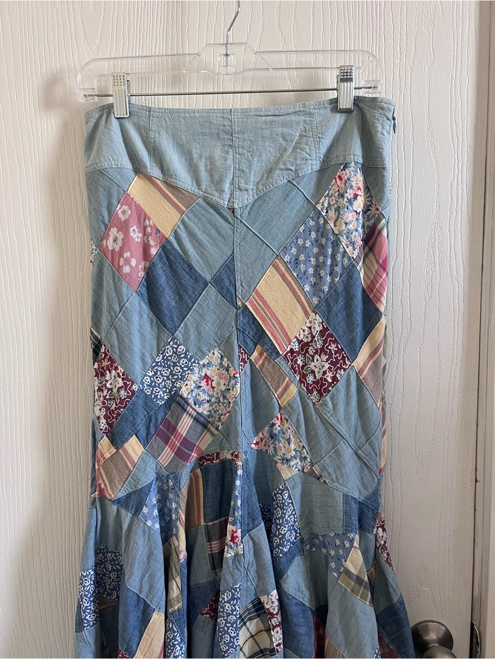 NWT Polo RALPH LAUREN Patchwork Chambray Maxi Skirt - Picture 6 of 10